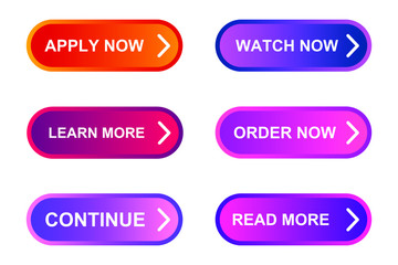 Aufkleber - Set of modern material style buttons for website, mobile app and infographic template Different gradient colors illustration graphic and web design.