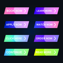 Aufkleber - Set of modern material style buttons for website, mobile app and infographic template Different gradient colors illustration graphic and web design.