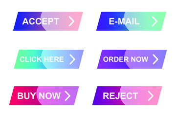 Aufkleber - Set of modern material style buttons for website, mobile app and infographic template Different gradient colors illustration graphic and web design.