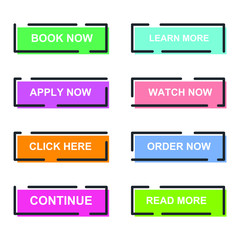 Poster - Set of modern material style buttons for website, mobile app and infographic template Different gradient colors illustration graphic and web design.