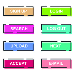 Aufkleber - Set of modern material style buttons for website, mobile app and infographic template Different gradient colors illustration graphic and web design.