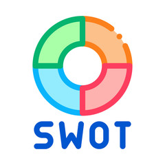 Poster - Swot Circle Form Icon Vector. Outline Swot Circle Form Sign. Isolated Contour Symbol Illustration