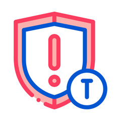 Poster - Cautionary Shield Icon Vector. Outline Cautionary Shield Sign. Isolated Contour Symbol Illustration