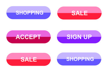 Aufkleber - Set of modern material style buttons for website, mobile app and infographic template Different gradient colors illustration graphic and web design.