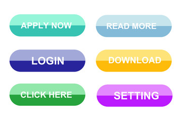 Fototapete - Set of modern material style buttons for website, mobile app and infographic template Different gradient colors illustration graphic and web design.