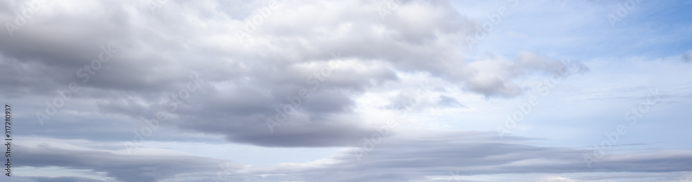 Overcast sky background with clouds - obrazy, fototapety, plakaty 