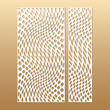 Laser cut vector panels (ratio 1:2, 1:4). Cutout silhouette curved snake skin (like optical effect). The set is suitable for engraving, laser cutting wood, metal.