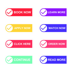 Fototapete - Set of modern material style buttons for website, mobile app and infographic template Different gradient colors illustration graphic and web design.