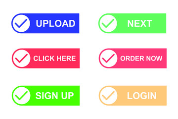 Poster - Set of modern material style buttons for website, mobile app and infographic template Different gradient colors illustration graphic and web design.