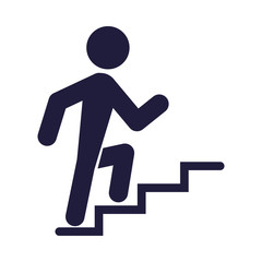 Canvas Print - silhouette human climbing stairs signal airport icon