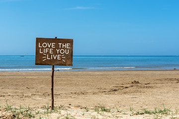Wall Mural - Motivational and Life Inspirational Quotes - Love the life you live.