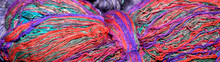 The Multicolored Yarn Used For Knitting Clothes