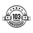 103 years anniversary celebration logotype. Vector and illustration.