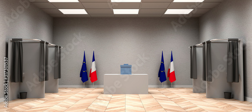 Fotografía Salle de vote pour résultat des élections - Illustration 3D