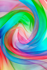 Wall Mural - twisted twirl of organza fabric multicolour texture