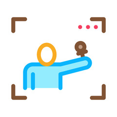 Poster - Reporter Cadre Icon Vector. Outline Reporter Cadre Sign. Isolated Contour Symbol Illustration