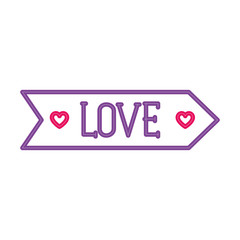 Poster - love label in neon light, valentines day