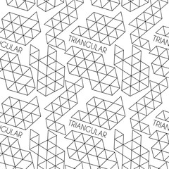 Fototapete - Black and white seamless pattern with triangular polygons. Geometric graphics