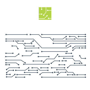 Modern Microchip background. Computer electronic elements. Integrated computing illustration