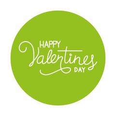 Wall Mural - happy valentines day label on green background