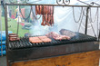 Meat and sausages grill