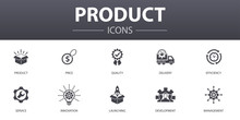 Product Simple Concept Icons Set. Contains Such Icons As Price, Quality, Delivery, Development And More, Can Be Used For Web, Logo, UI/UX