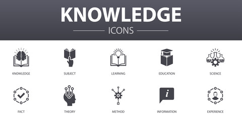 knowledge simple concept icons set. Contains such icons as subject, education, information, experience and more, can be used for web, logo, UI/UX