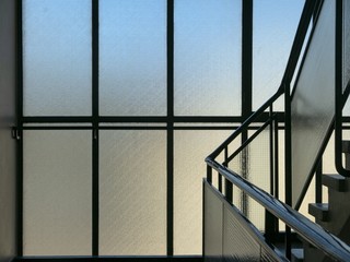 Wall Mural - Low angle shot of a staircase in a modern business building