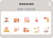 Wedding Glyph Icons Pack for UI. Pixel perfect thin line vector icon set for web design and website application.