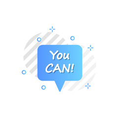 Leinwandbilder - bubble in blue, you can icon. simple colored outline vector of motivation icons for ui and ux, websi