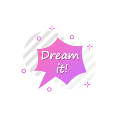 Poster - Bubble in violet, dream it icon. Simple colored outline vector of motivation icons for ui and ux, website or mobile application