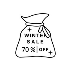 Poster - Santa sack icon. Simple line, outline vector elements of winter sale icons for ui and ux, website or mobile application