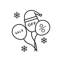 Poster - Snowflake balloons icon. Simple line, outline vector elements of winter sale icons for ui and ux, website or mobile application