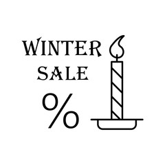 Wall Mural - Candle per cent icon. Simple line, outline vector elements of winter sale icons for ui and ux, website or mobile application