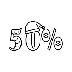 Poster - Snowflake 50% icon. Simple line, outline vector elements of winter sale icons for ui and ux, website or mobile application