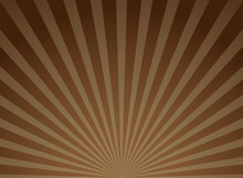 Sunlight Horizontal Background. Brown Color Burst Background. Vector Illustration.
