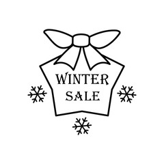 Poster - Bow snowflake icon. Simple line, outline vector elements of winter sale icons for ui and ux, website or mobile application