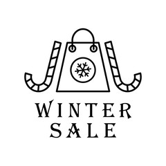 Poster - Candy shopping basket icon. Simple line, outline vector elements of winter sale icons for ui and ux, website or mobile application
