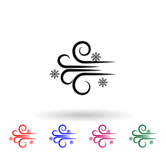Poster - wind multi color icon. simple glyph, flat vector of winter icons for ui and ux, website or mobile ap