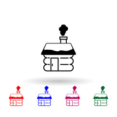 Poster - Small hut multi color icon. Simple glyph, flat vector of winter icons for ui and ux, website or mobile application