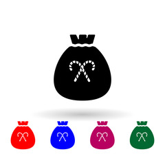 Poster - Bag of candies multi color icon. Simple glyph, flat vector of winter icons for ui and ux, website or mobile application