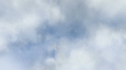 Wall Mural - flying through the clouds on a blue sky day in seamless loop