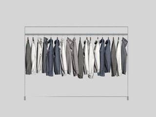 3d render of clothes in hanger