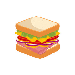 Sticker - delicious sandwich food isolated icon