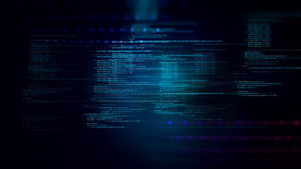 Poster - Programming code abstract technology background of software developer and  Computer script