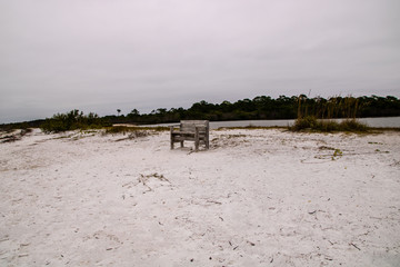 Wall Mural - Bench at the beach