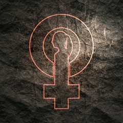 Wall Mural - Female sign icon. Silhouette of woman head