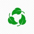Eco green leaves label. Biodegradable icon. Recycle ecology vector illustration. Reusable leaf symbol. Degradable sign