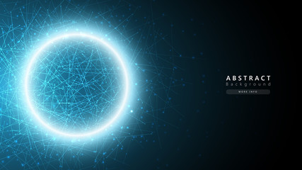 Poster - blue abstract cosmos technology background,big data analysis concept,data particles science transfer,futuristic atomic background