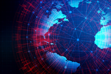 2d illustration world map abstract background